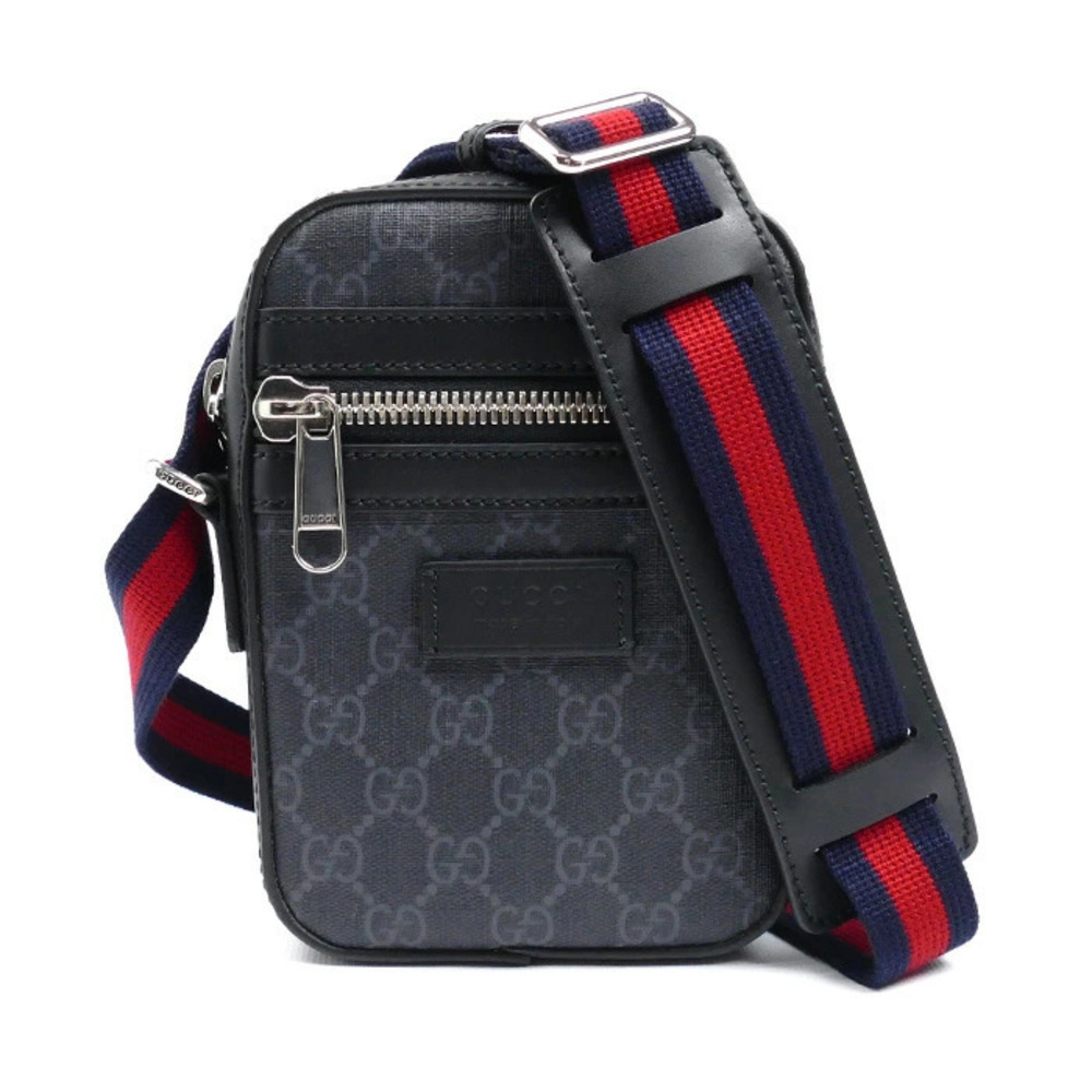 GUCCI GG Supreme Messenger Shoulder Bag Black